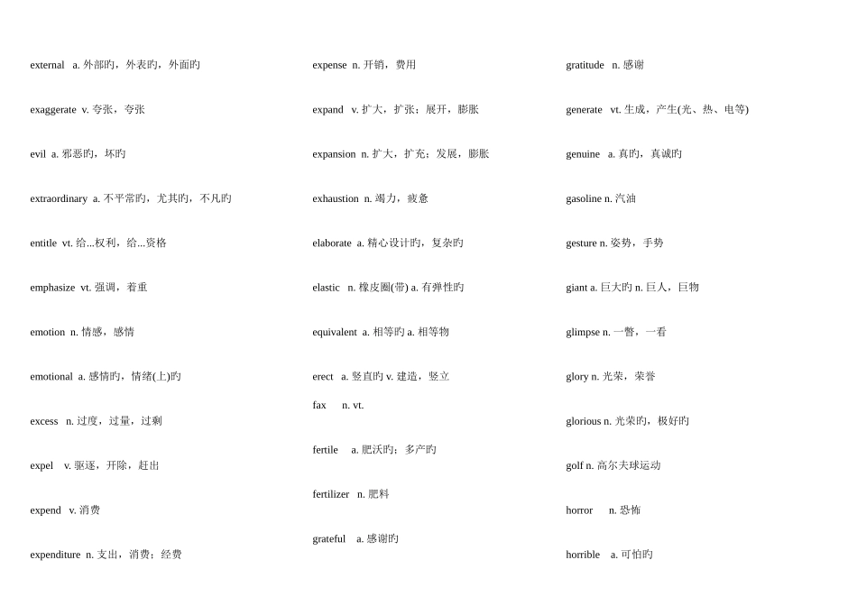 2025年四级英语核心单词_第3页