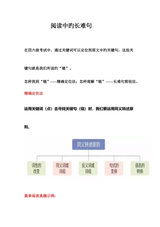 2025年大学英语四六级考试阅读中的长难句