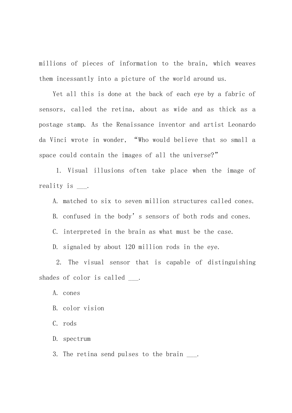 2025年下半年大学英语六级模拟题阅读_第3页