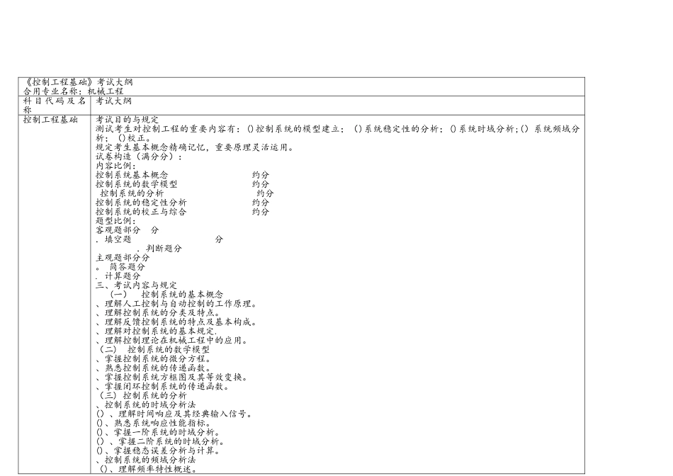 2025年控制工程基础考试大纲_第1页