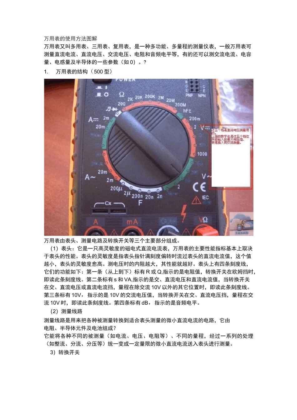 万用表的使用方法图解_第1页