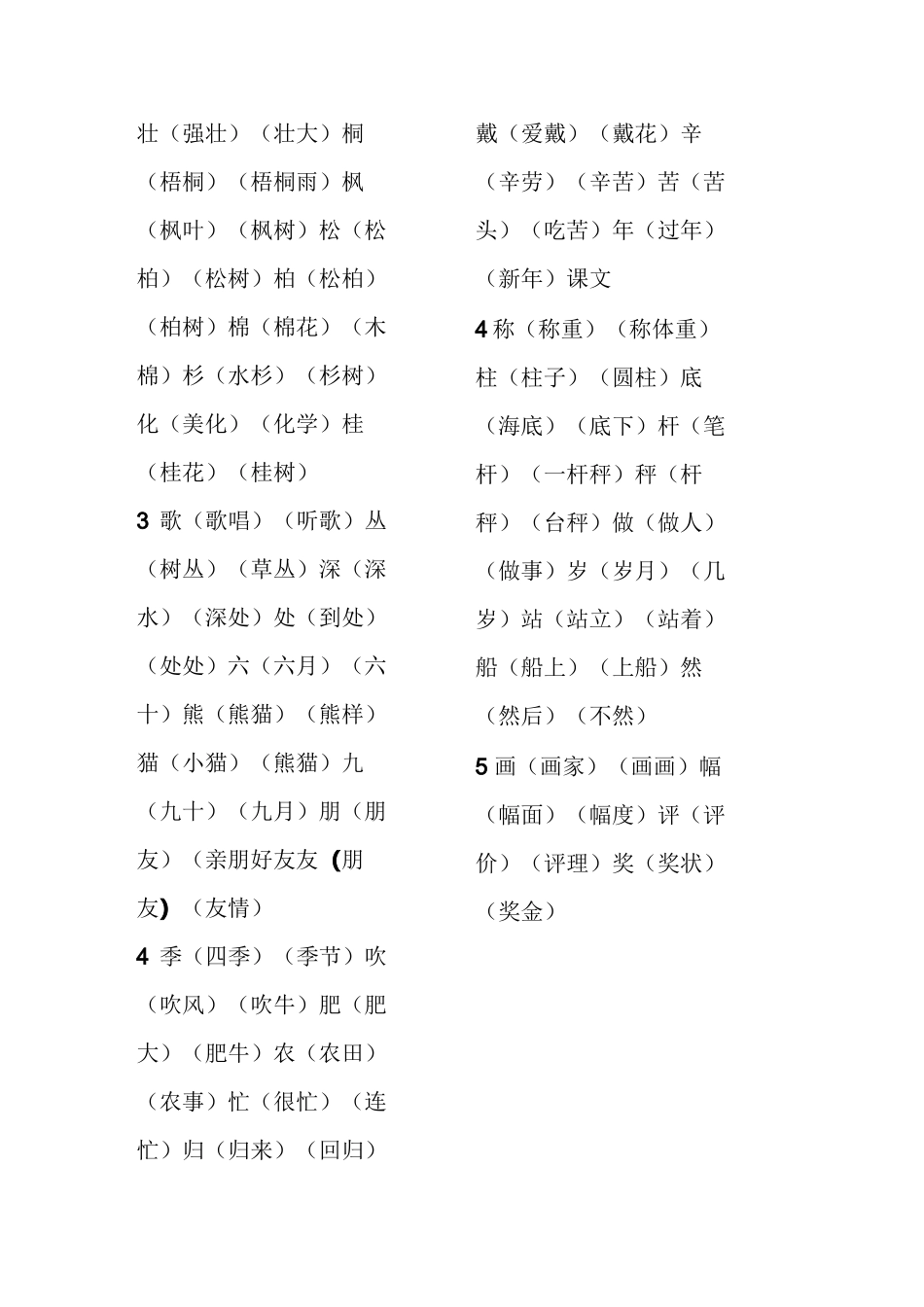 二年级上册写字表_第2页