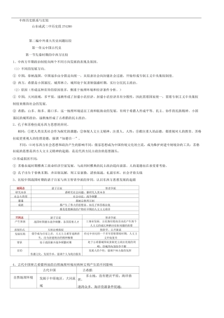 高中历史中西联系与比较：第二编 中外重大历史问题比