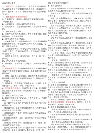 教育学概论重点