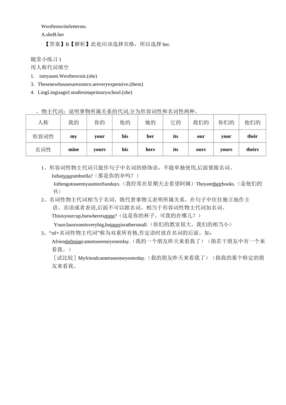 小升初语法讲义---代词_第2页