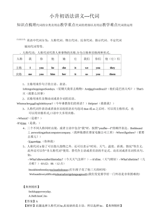 小升初语法讲义---代词
