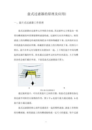 盘式过滤器的原理及应用