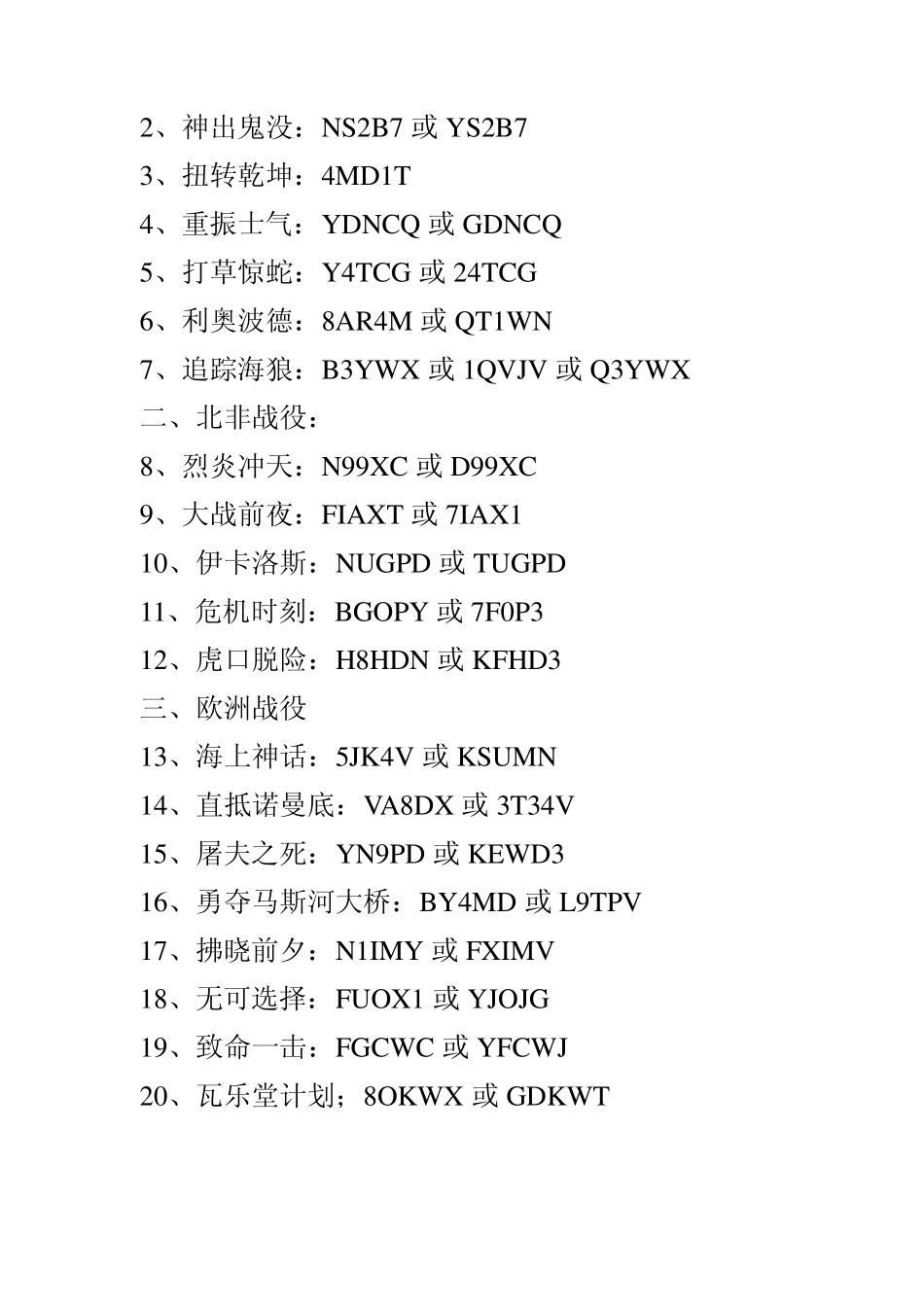 盟军敢死队深入敌后密码及攻略_第1页