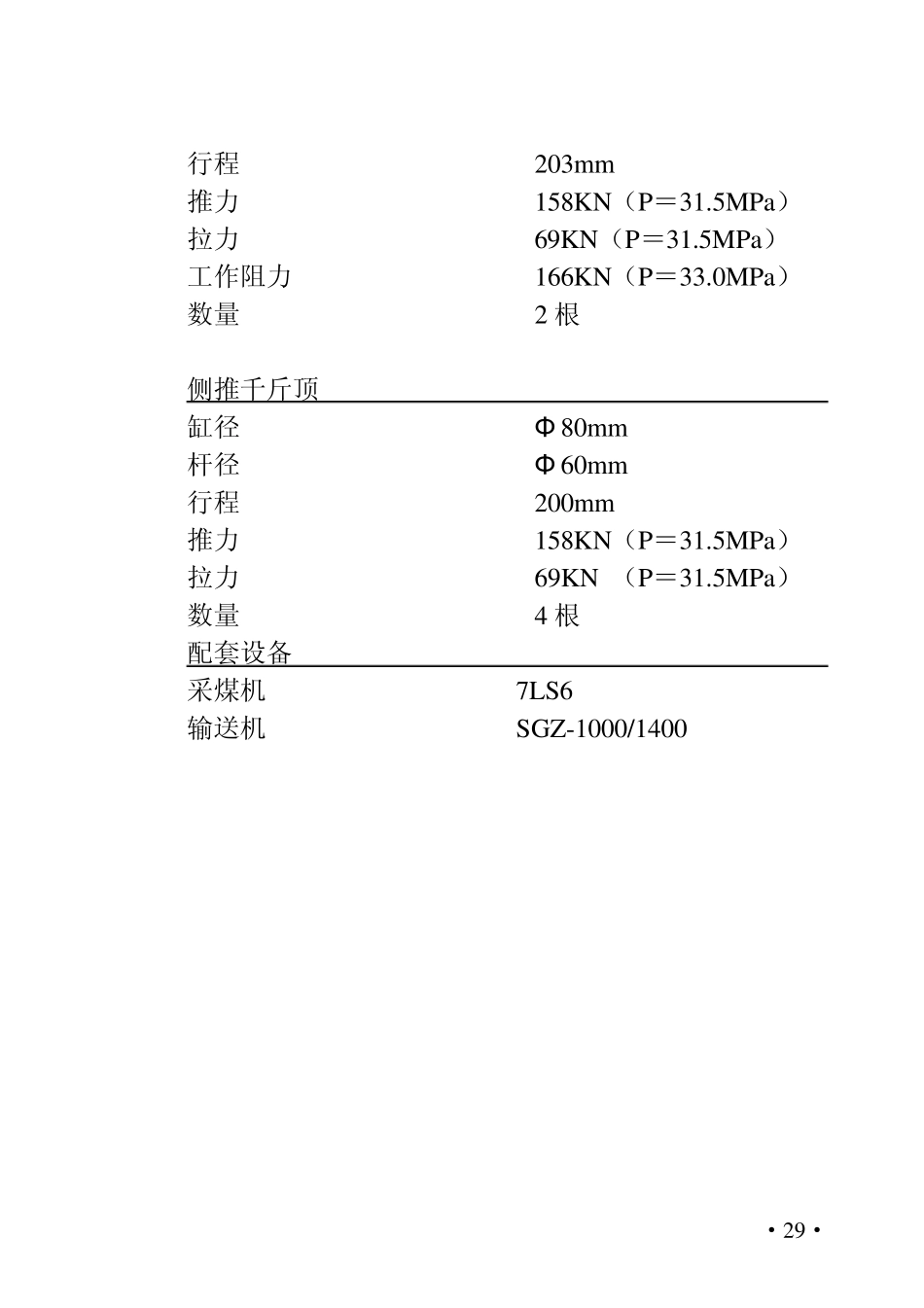 目前各地煤矿普遍使用的液压支架技术参数_第3页