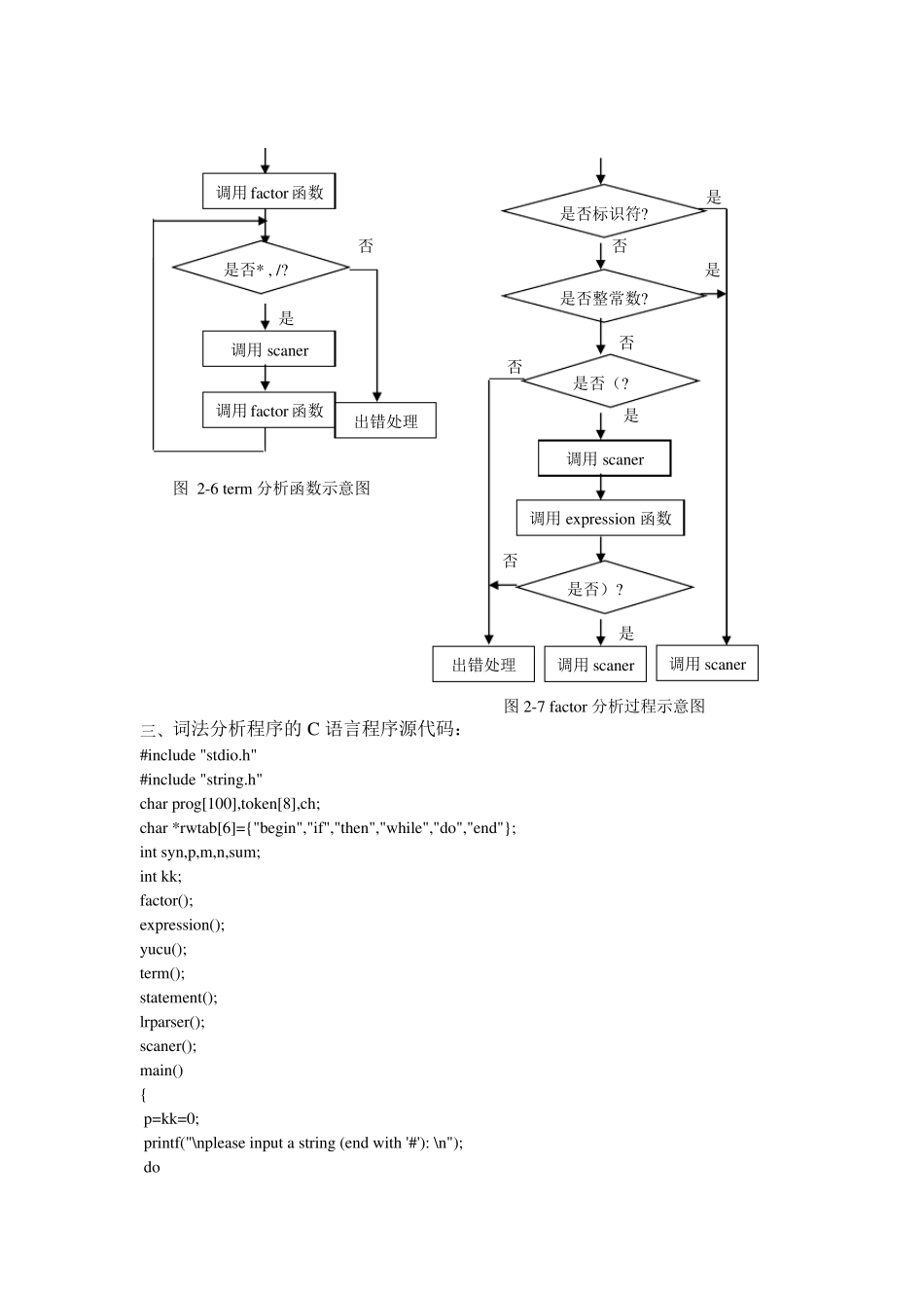 直接分析法编制C语言子集的词法分析程序_第3页