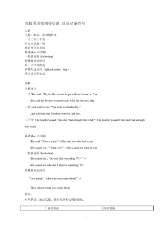 直接引语变间接引语口诀详解