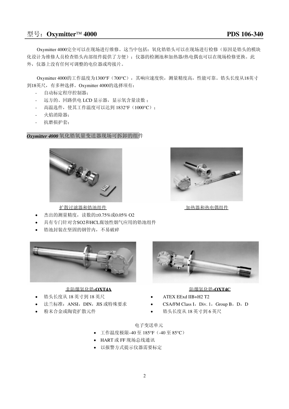 直插式氧化锆氧量分析变送器_第2页