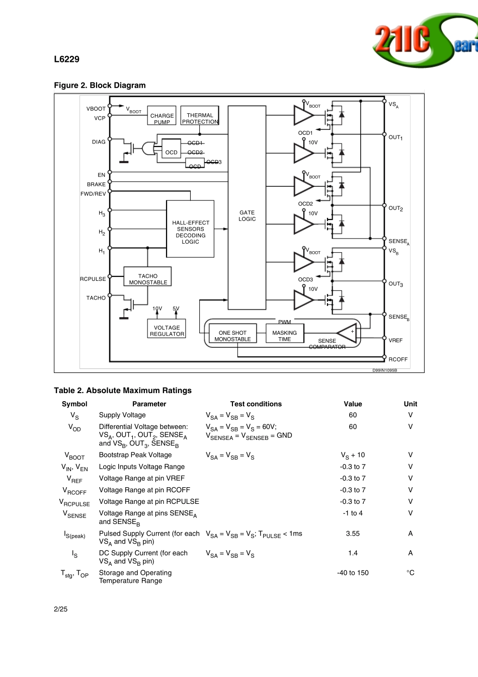 直流无刷电机驱动芯片L6229_第2页