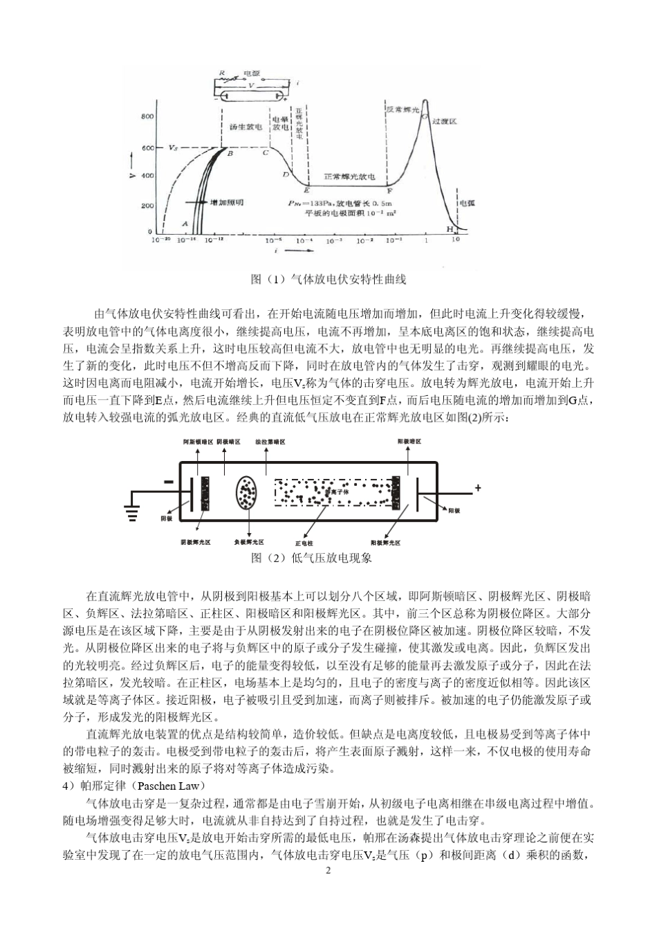 直流辉光等离子体气体放电(讲义)(52011060109552354)_第2页