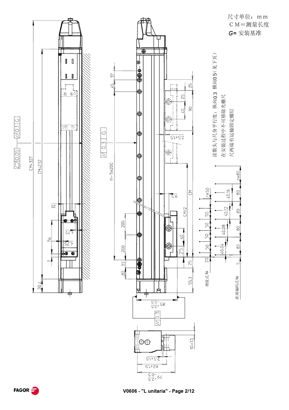 直线光栅尺安装手册_L(FAGOR)_第2页