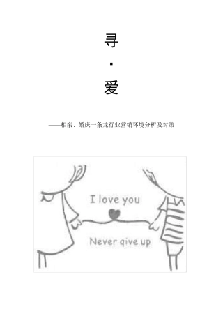 相亲、婚庆一条龙行业营销环境分析及对策