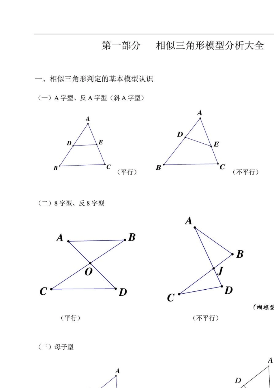 相似三角形常见经典模型总结(非常好)_第1页