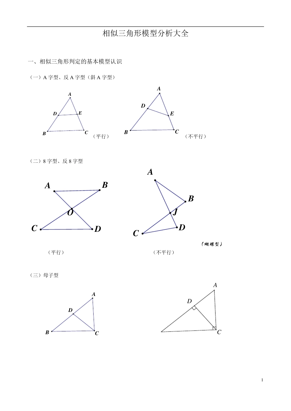 相似的基本模型教师版带答案_第1页