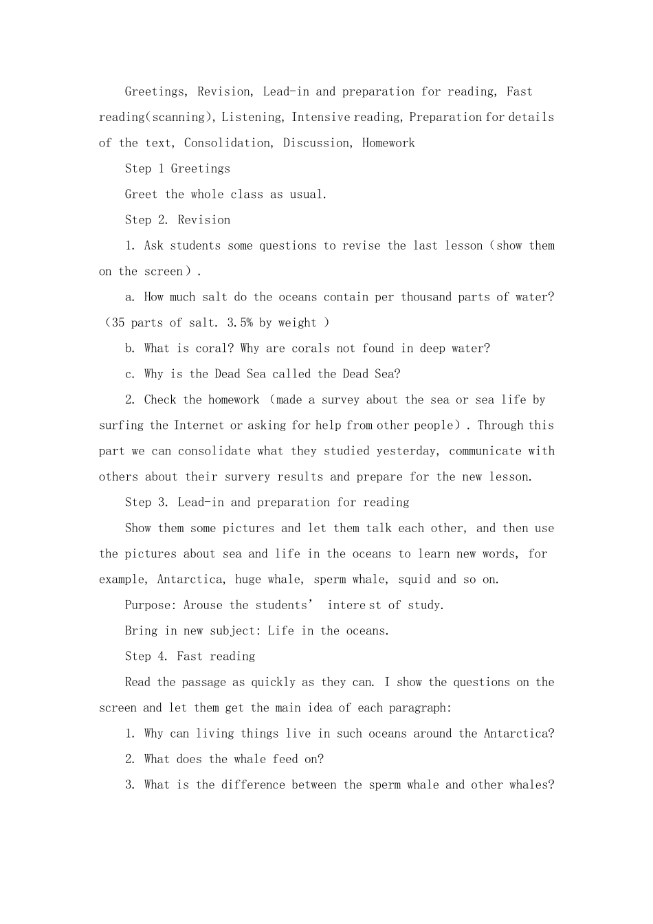 省级一等奖英语说课大赛全英文说课稿原创(听说2份,读写2份,打分说明1份)_第3页