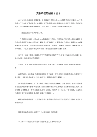 真假蜂蜜的鉴别(图)