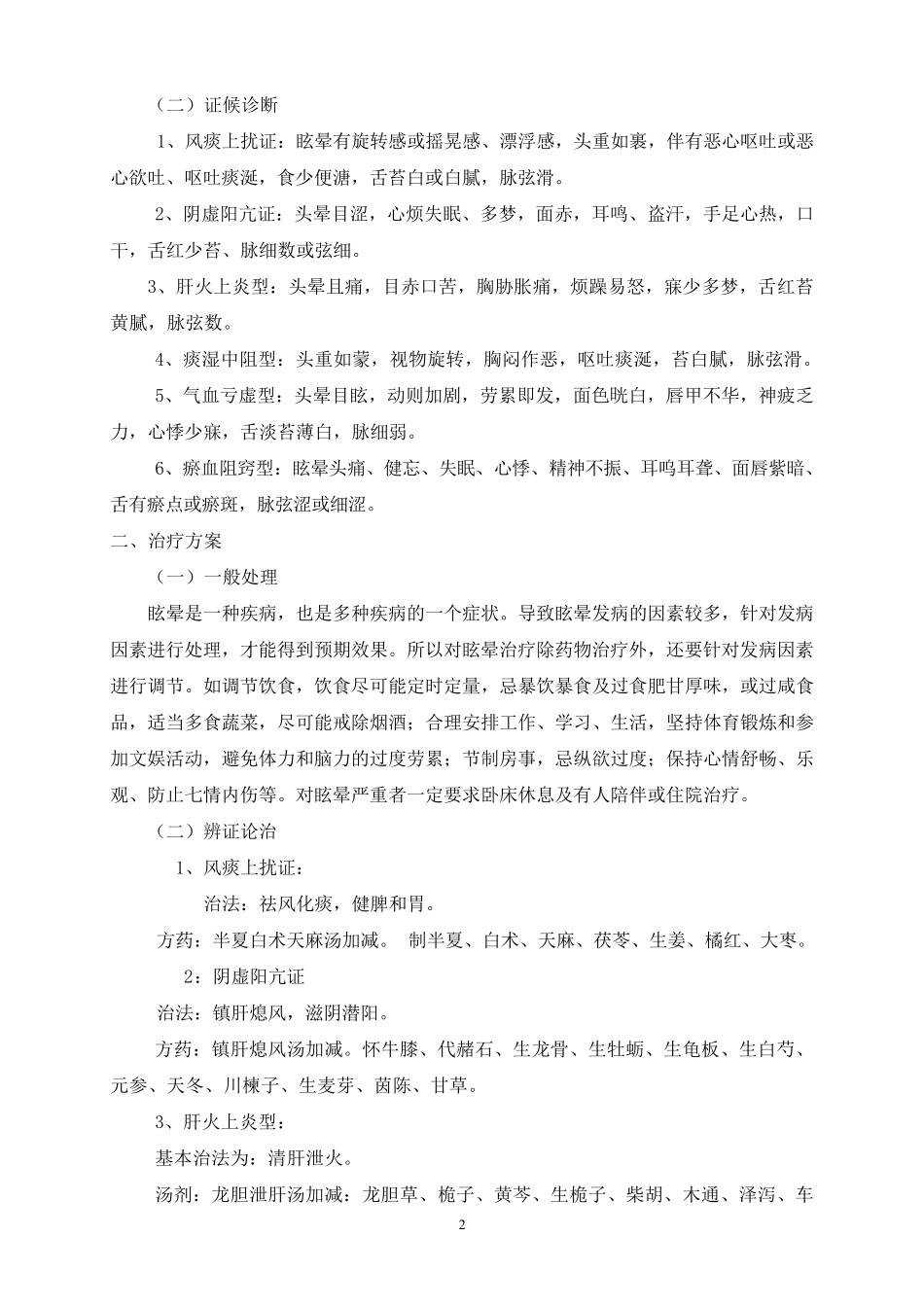 眩晕中医诊疗方案(2017优化版)_第2页