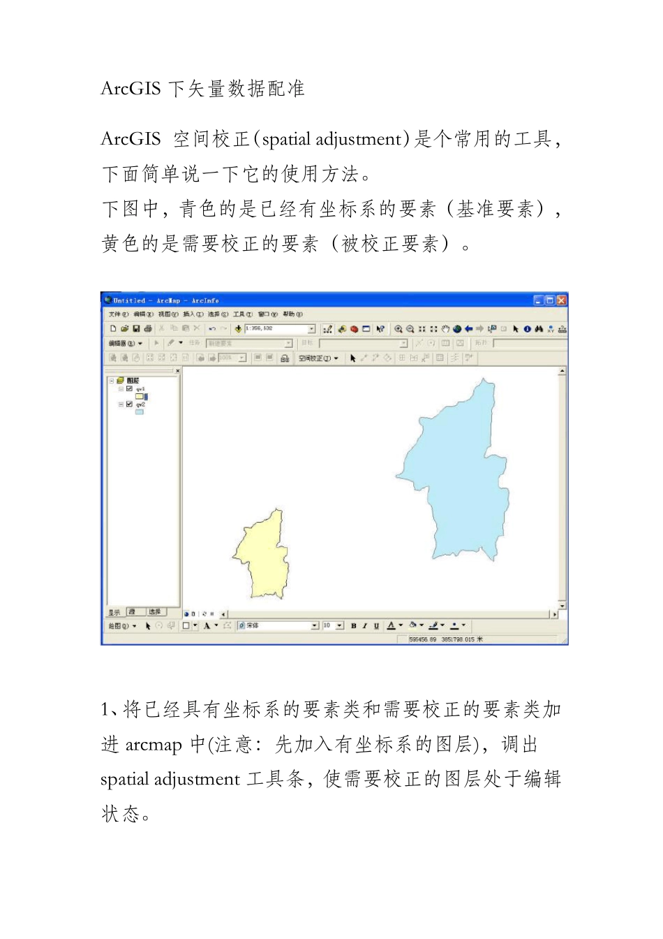 矢量数据配准具体步骤(ARCGIS软件)_第1页