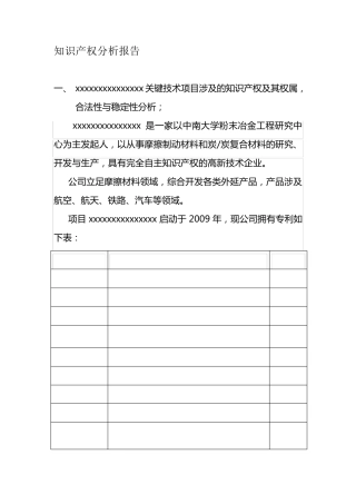 知识产权分析报告