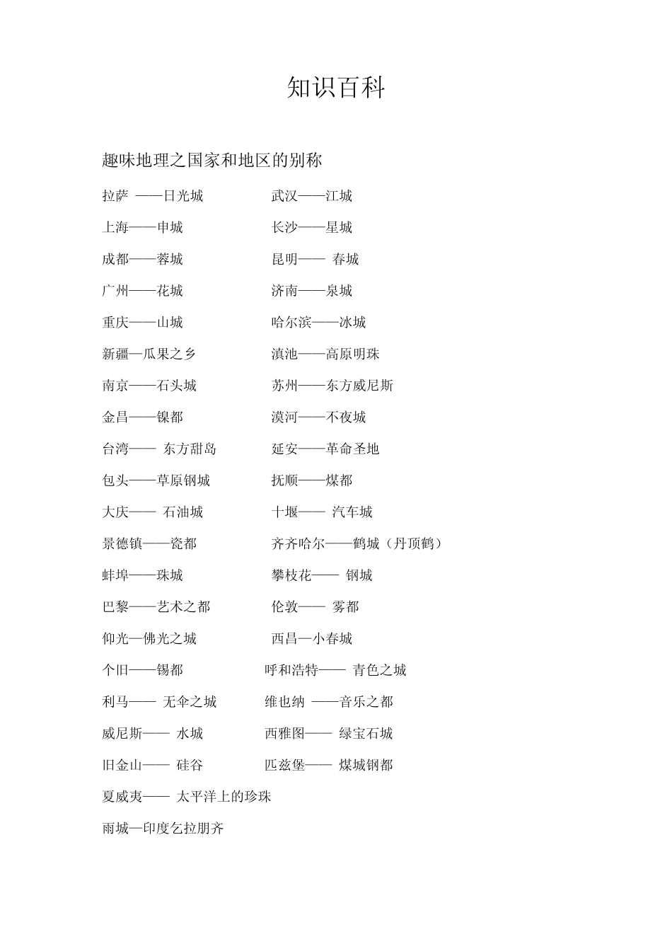 知识百科：趣味地理_第1页