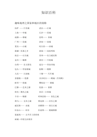 知识百科：趣味地理