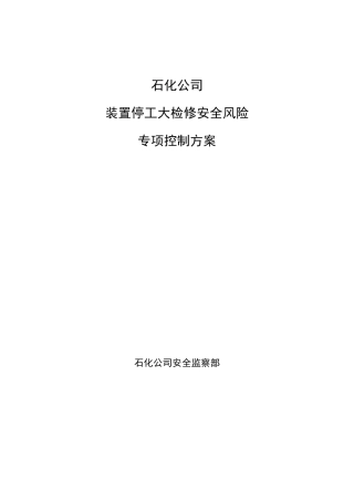 石化公司大检修专项方案