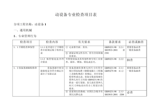 石化工程质量检查大纲第三册动设备安装工程