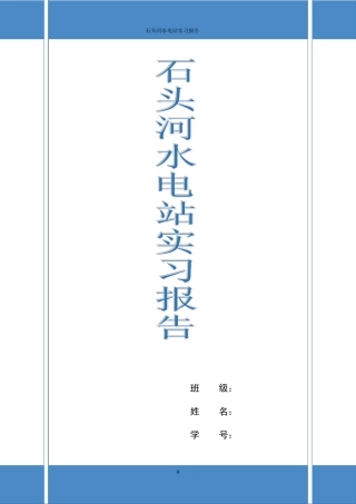 石头河水电站实习报告