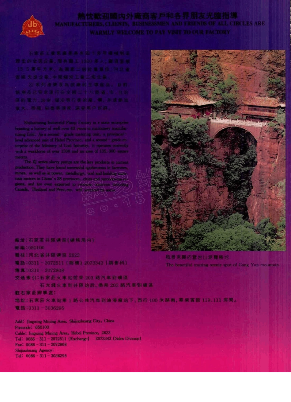 石家庄工业泵厂ZJ系列渣浆泵_第1页