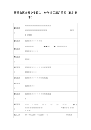石景山小学划片