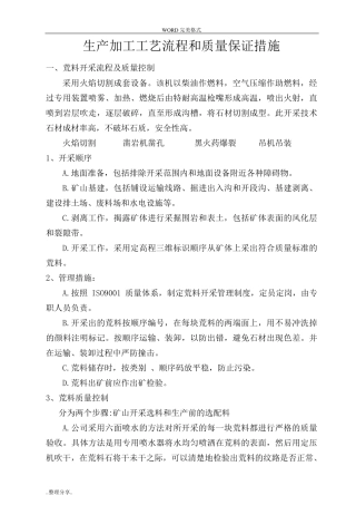 石材工艺和质量保证措施石材加工