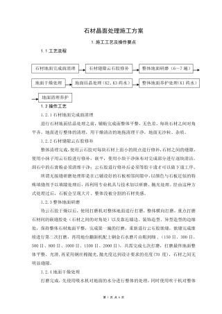 石材晶面处理