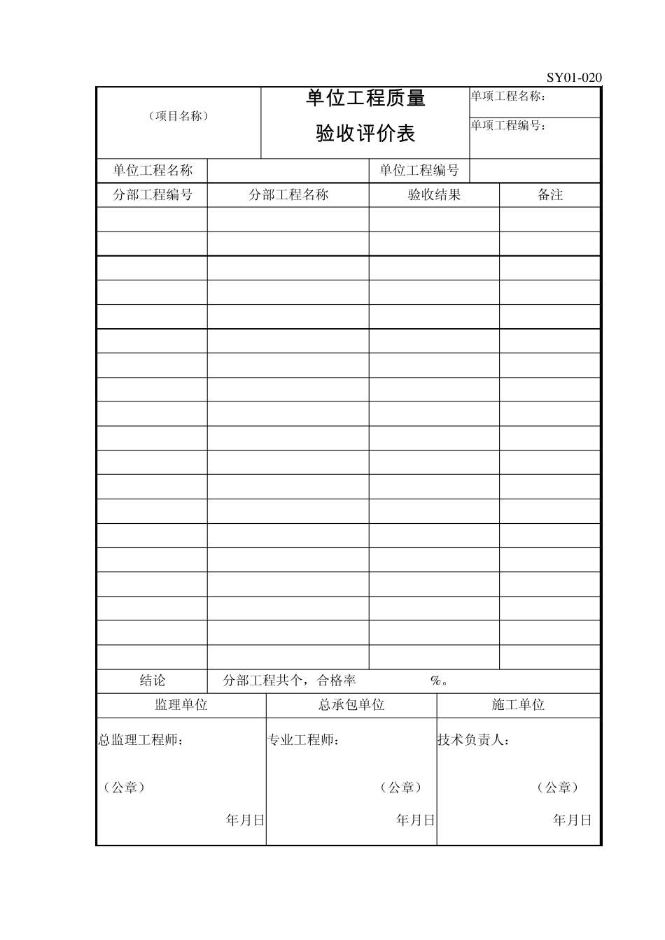 石油化工开工报告、分部分项工程质量验收评价表、防腐、绝热施工记录_第3页
