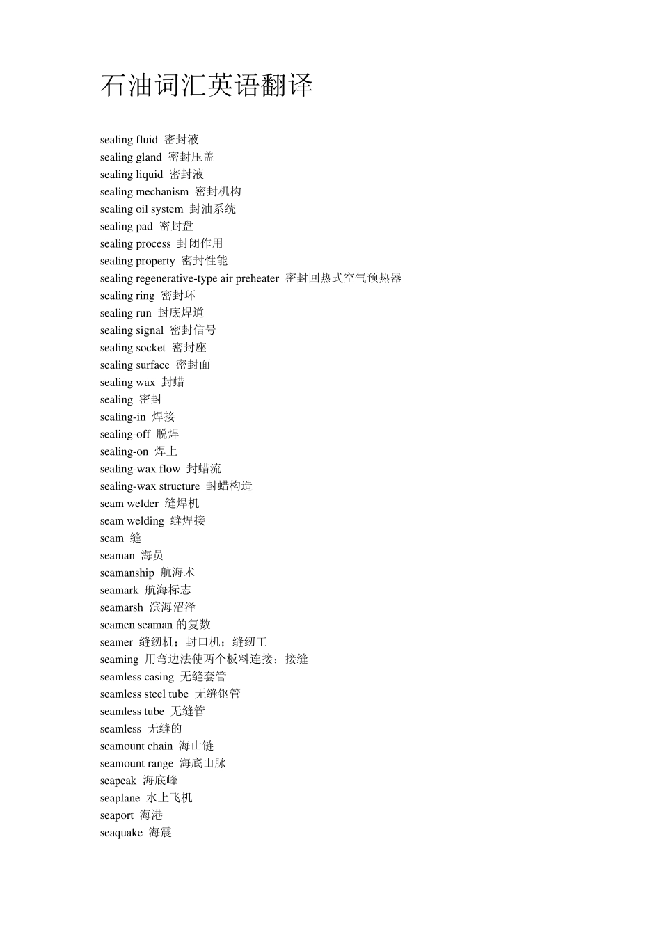 石油词汇英语翻译_第1页
