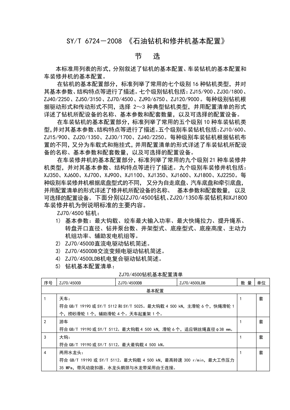 石油钻机和修井机基本配置_第1页