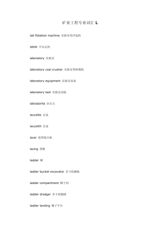 矿业工程专业词汇L