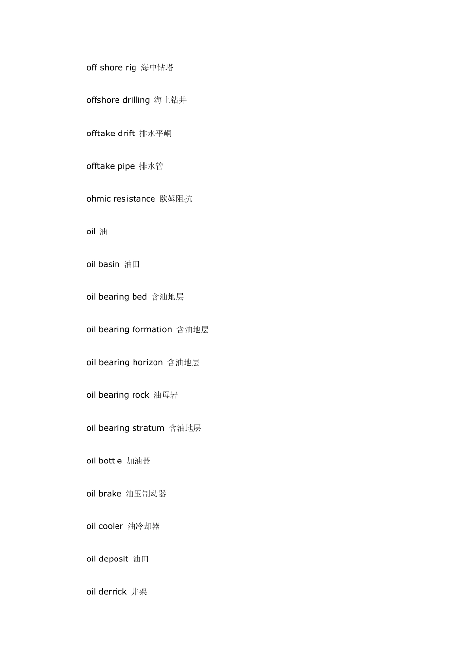矿业工程专业词汇O_第2页