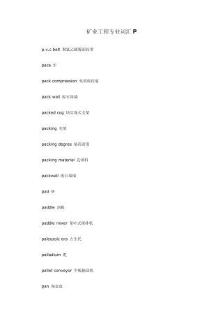 矿业工程专业词汇P