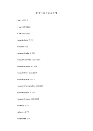 矿业工程专业词汇V