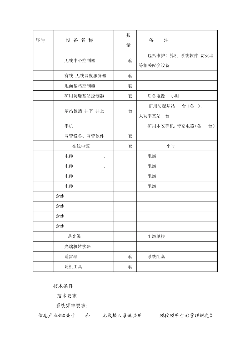 矿井小灵通无线通讯系统技术规格书(终)_第2页