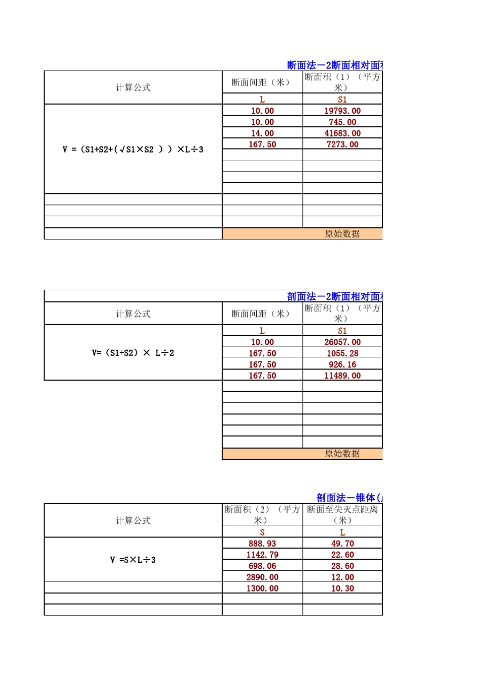 矿产资源储量计算表(平行断面法适用)_第1页