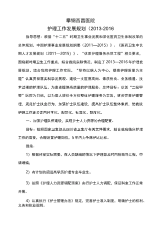 护理_中长期发展规划保障措施方案