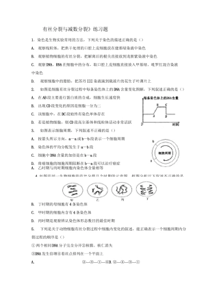 有丝分裂与减数分裂练习题有答案
