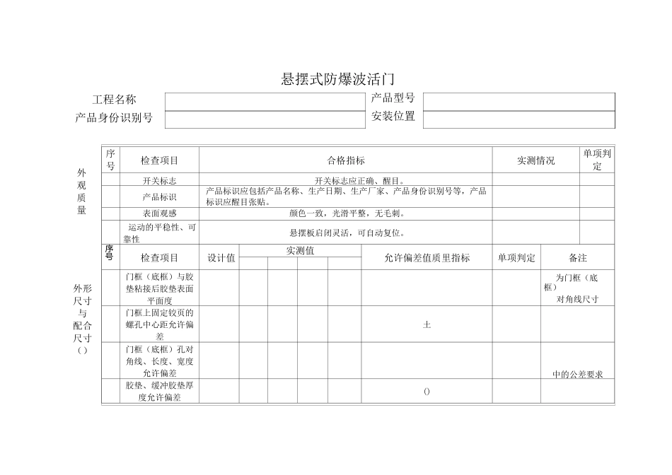 悬摆式防爆波活门_第1页