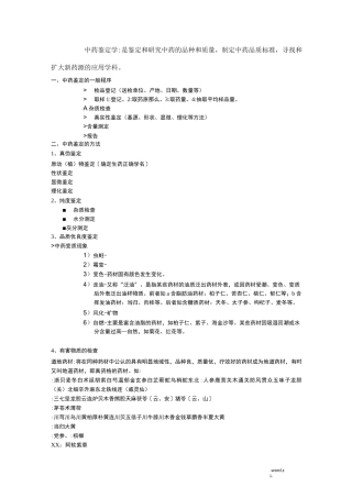 中药鉴别知识点整理