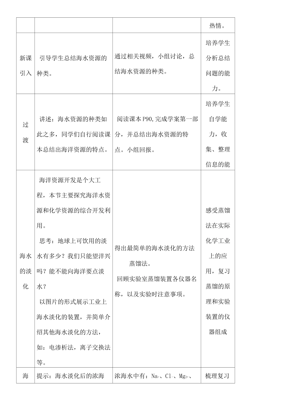 海水资源的开发利用》教学设计_第3页